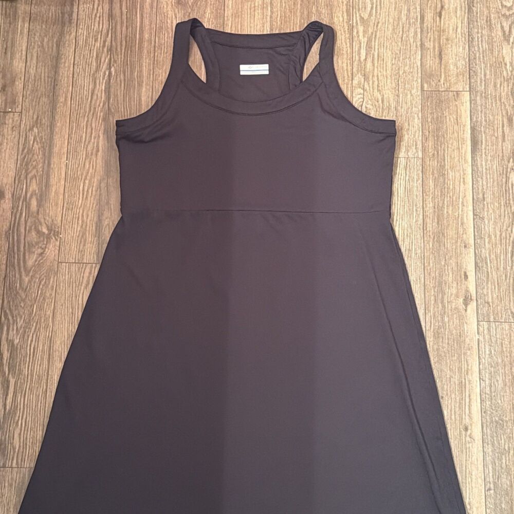 Columbia Women L Pinetown Canyon Dress Black Racerback A-Line Athletic Dress